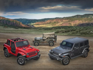2018 Jeep® Wrangler Rubicon, 1944 Jeep Willys-Overland MB and 2018 Jeep Wrangler Sahara (1)